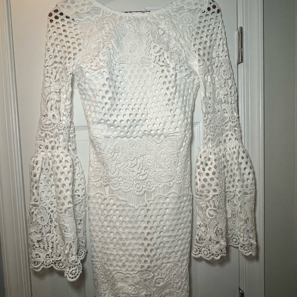 Bridal Lace Crochet Long Sleeve Dress